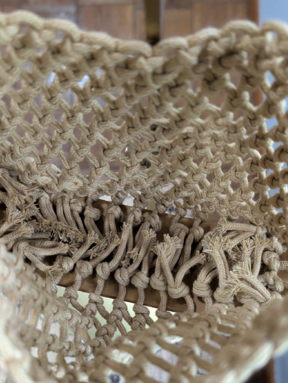 Beige Macramé Knitted Shoulder Bag - Unbranded - Picture 2 of 2